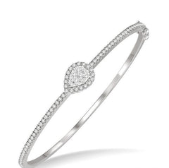 Parkplace Jewelers Stackable Pear Shape Halo Lovebright Essential Diamond Bangle 799B1PPFGWG-PR