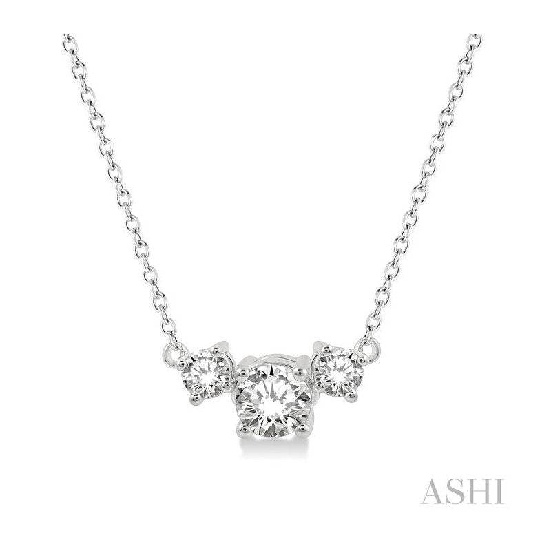 ASHI Round Shape Past Present & Future Diamond Necklace 992HHPPFGNKWG