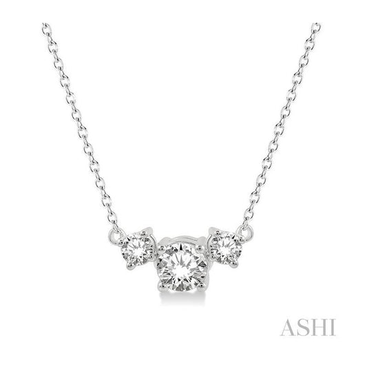 ASHI Round Shape Past Present & Future Diamond Necklace 992HHPPFGNKWG