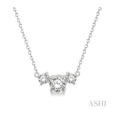 ASHI Round Shape Past Present & Future Diamond Necklace 992HHPPFGNKWG