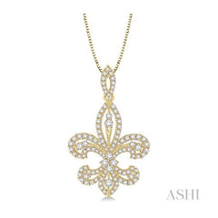 ASHI Fleur De Lis Diamond Pendant 98361PPFHPDYG