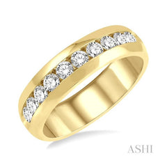 ASHI Channel Set Men'S Diamond Band 38621PPFGYG