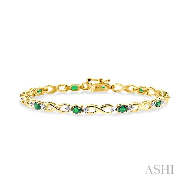 ASHI Oval Shape Gemstone & Diamond Bracelet 76040PPTSEM