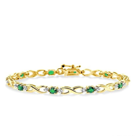 Parkplace Jewelers Oval Shape Gemstone & Diamond Bracelet 76040PPTSEM