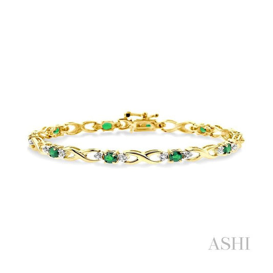ASHI Oval Shape Gemstone & Diamond Bracelet 76040PPTSEM