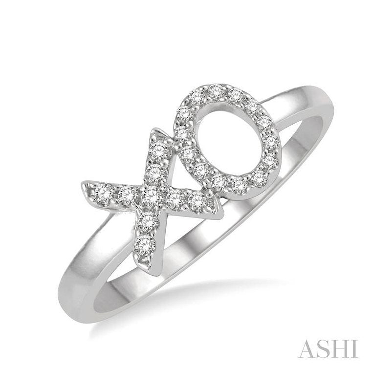 ASHI Stackable X & O Petite Diamond Fashion Ring 387E8PPFSWG