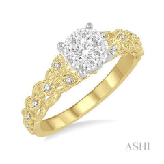 ASHI Round Shape Lovebright Diamond Engagement Ring 153C5PPFVYW-LE