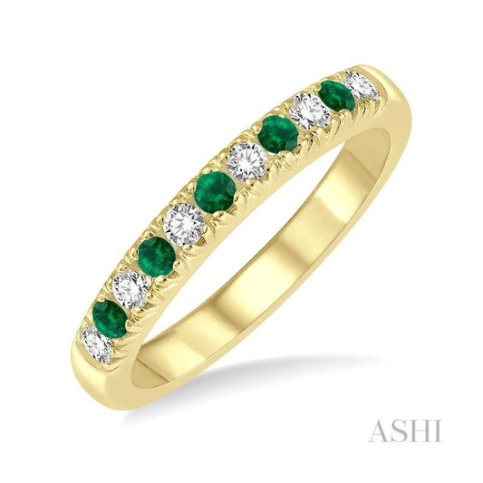 ASHI 11 Alternate Gemstone & Diamond Wedding Band 46507PPFGEMYG