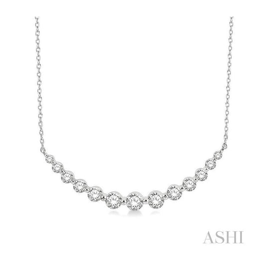 ASHI Graduated Diamond Fixed Smile Necklace 990H1PPFGNKWG