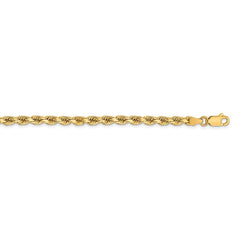 Quality Gold 14K 8 inch 3.75mm Diamond-cut Rope with Lobster Clasp Chain 027L