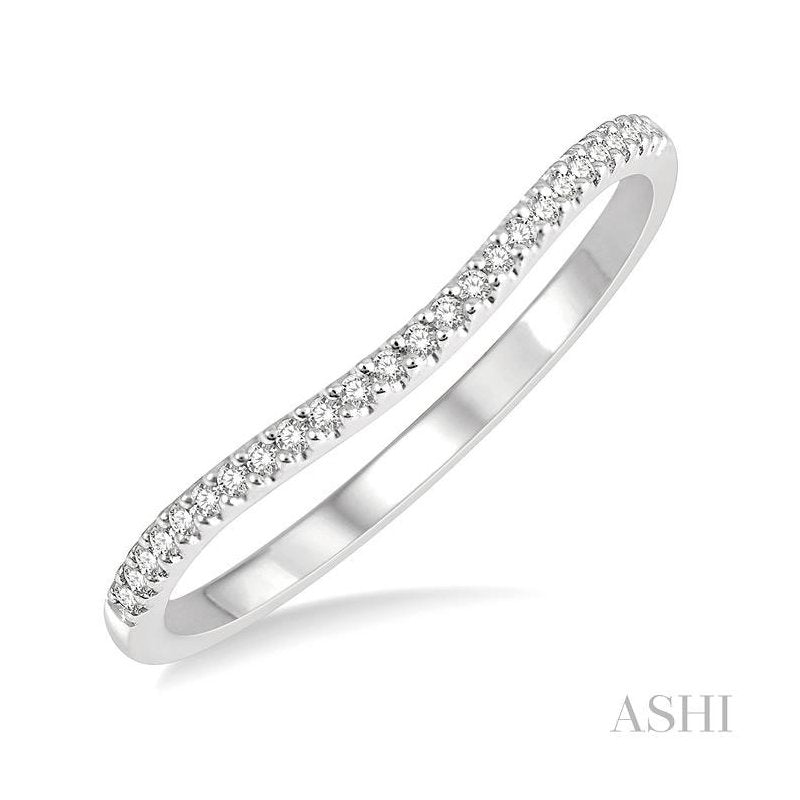 ASHI Curved Diamond Wedding Band 30348PPFGWG