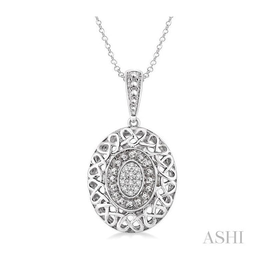 ASHI Silver Oval Shape Diamond Pendant 87829PPSSSLPD