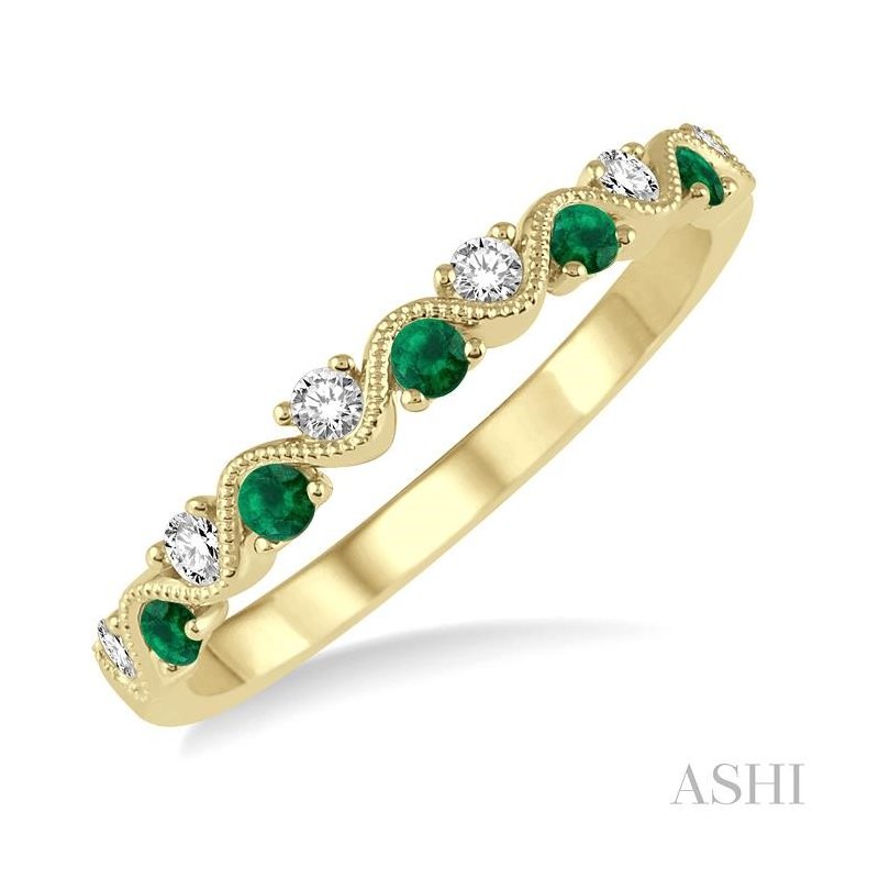ASHI Alternate Gemstone & Diamond Band 46398PPFHEMYG