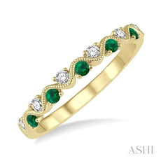 ASHI Alternate Gemstone & Diamond Band 46398PPFHEMYG