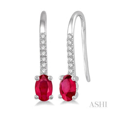 ASHI Oval Shape Gemstone & Diamond Earrings 57279PPTSERRBWG