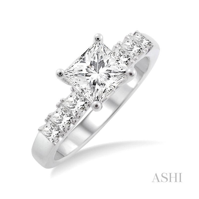 ASHI Princess Shape Diamond Engagement Ring 23161PPFVWG-LE