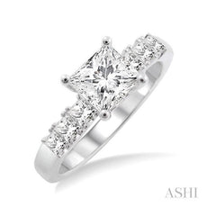 ASHI Princess Shape Diamond Engagement Ring 23161PPFVWG-LE