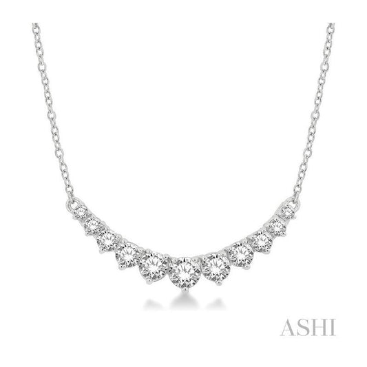 ASHI Graduated Diamond Smile Necklace 991HVPPFGNKWG