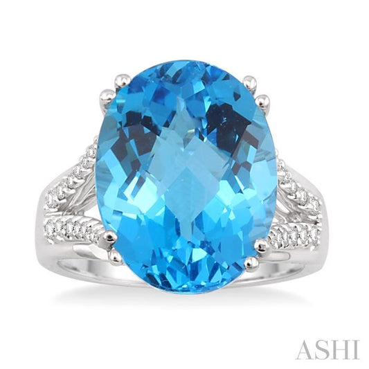 ASHI Oval Shape Gemstone & Diamond Ring 50246PPFVBTWG