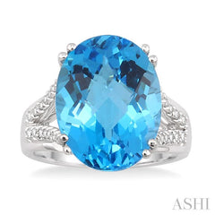 ASHI Oval Shape Gemstone & Diamond Ring 50246PPFVBTWG