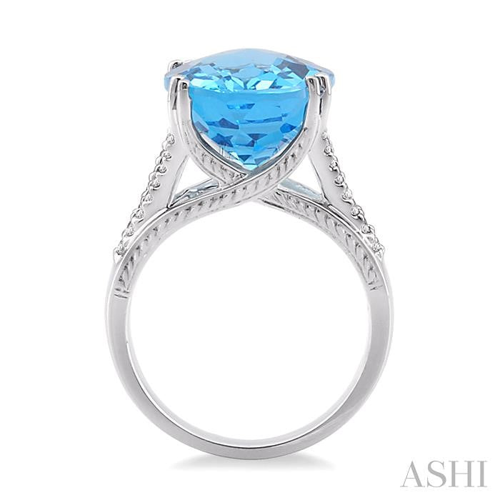 ASHI Oval Shape Gemstone & Diamond Ring 50246PPFVBTWG