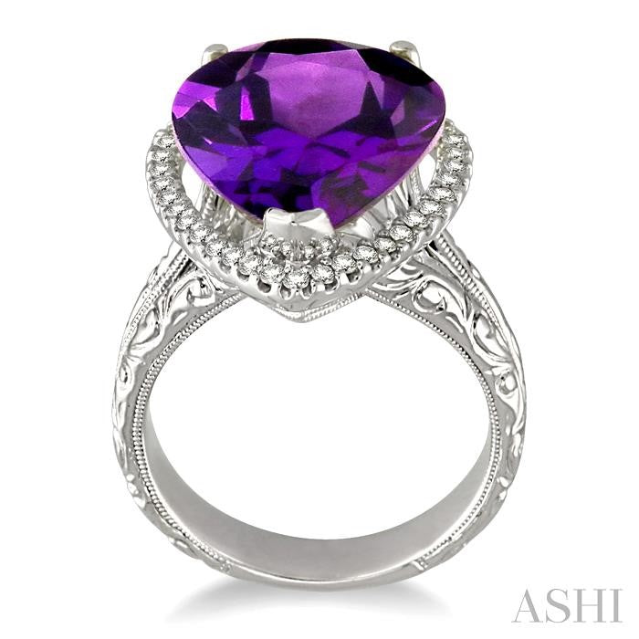 ASHI Pear Shape Gemstone & Halo Diamond Ring 50265PPFVAMWG