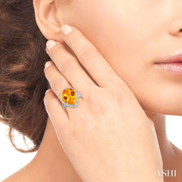 ASHI Pear Shape Gemstone & Halo Diamond Ring 50265PPFVCTWG