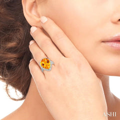ASHI Pear Shape Gemstone & Halo Diamond Ring 50265PPFVCTWG