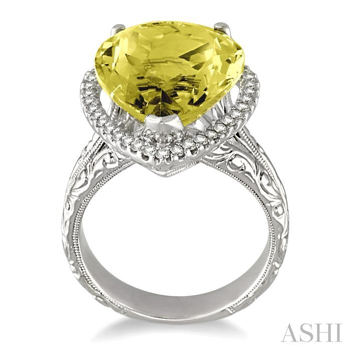ASHI Pear Shape Gemstone & Halo Diamond Ring 50265PPFVLQWG