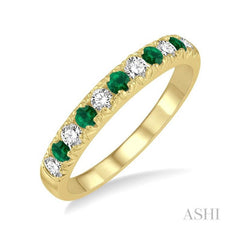 ASHI 11 Alternate Gemstone & Diamond Wedding Band 46506PPFGEMYG