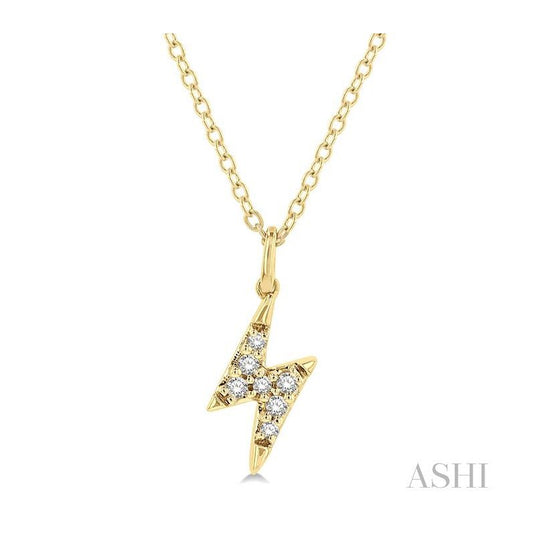 ASHI Lightning Bolt Petite Diamond Fashion Pendant 640A8PPTSPDYG