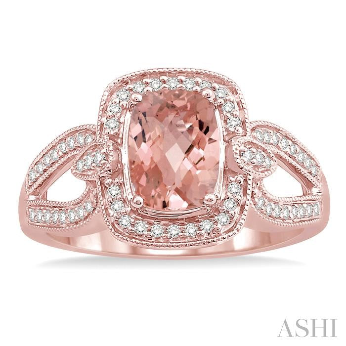 ASHI Cushion Shape Gemstone & Diamond Ring 50577PPFHMOPG
