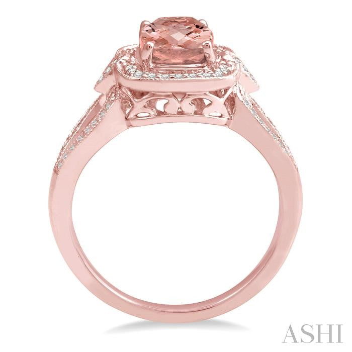 ASHI Cushion Shape Gemstone & Diamond Ring 50577PPFHMOPG