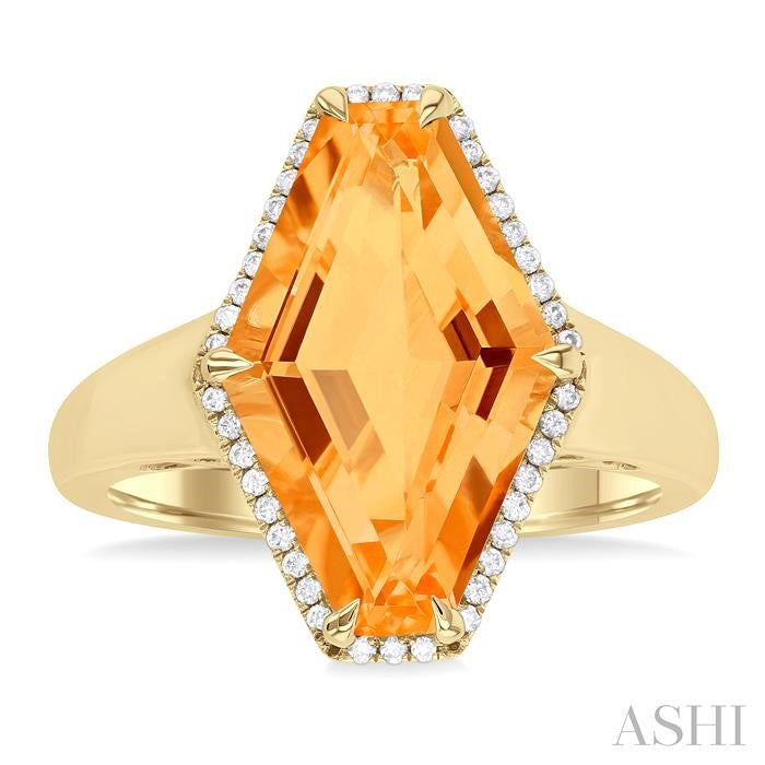 ASHI Hexagon Shape Gemstone & Halo Diamond Ring 50718PPFHCTYG