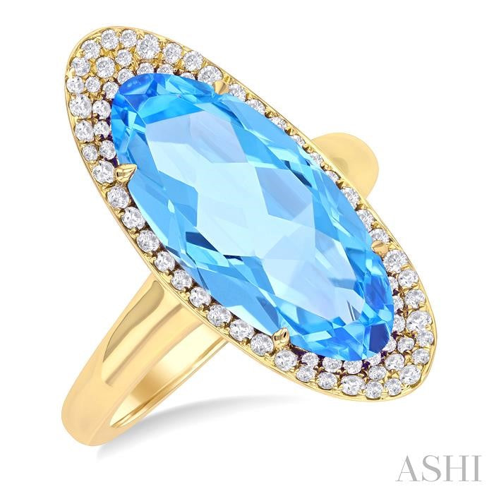 ASHI Oval Shape Gemstone & Halo Diamond Ring 50785PPFHBTYG