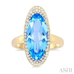 ASHI Oval Shape Gemstone & Halo Diamond Ring 50785PPFHBTYG