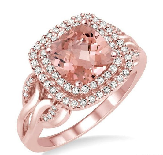 Parkplace Jewelers Cushion Shape Gemstone & Halo Diamond Ring 50605PPTSMOPG
