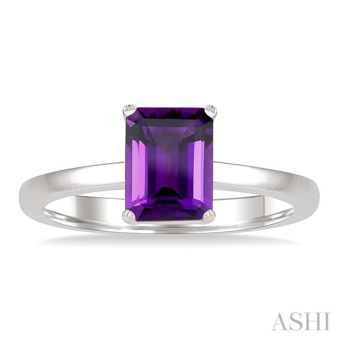 ASHI Emerald Shape Gemstone Solitaire Ring 50849PPF@AMWG-OC