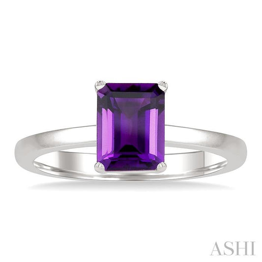 ASHI Emerald Shape Gemstone Solitaire Ring 50849PPF@AMWG-OC