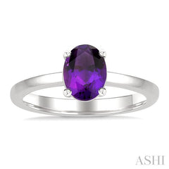 ASHI Oval Shape Gemstone Solitaire Ring 50849PPF@AMWG-OV