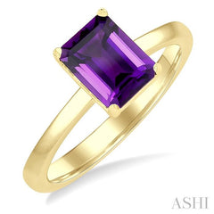 ASHI Emerald Shape Gemstone Solitaire Ring 50849PPF@AMYG-OC