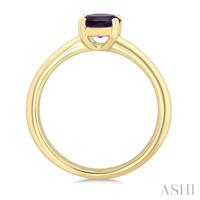 ASHI Oval Shape Gemstone Solitaire Ring 50849PPF@AMYG-OV
