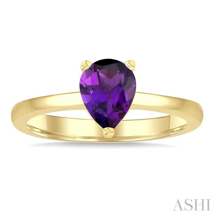 ASHI Pear Shape Gemstone Solitaire Ring 50849PPF@AMYG-PR