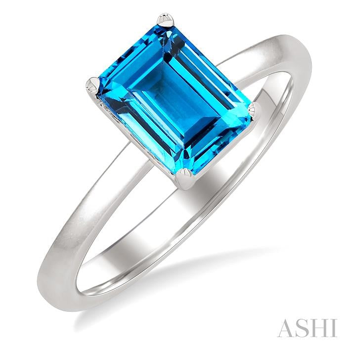 ASHI Emerald Shape Gemstone Solitaire Ring 50849PPF@BTWG-OC