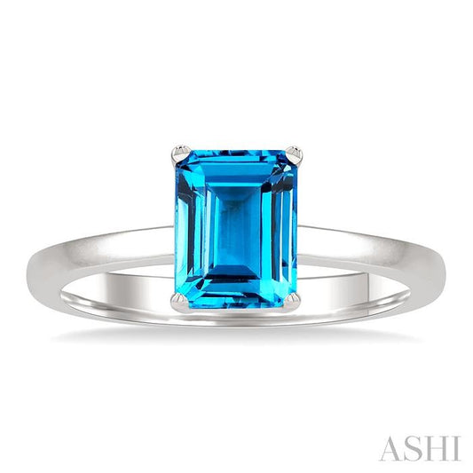ASHI Emerald Shape Gemstone Solitaire Ring 50849PPF@BTWG-OC