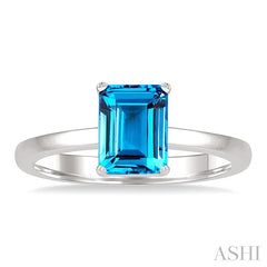 ASHI Emerald Shape Gemstone Solitaire Ring 50849PPF@BTWG-OC