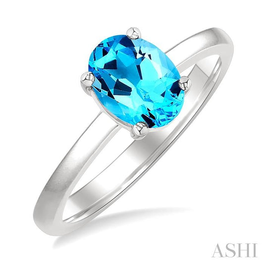 ASHI Oval Shape Gemstone Solitaire Ring 50849PPF@BTWG-OV