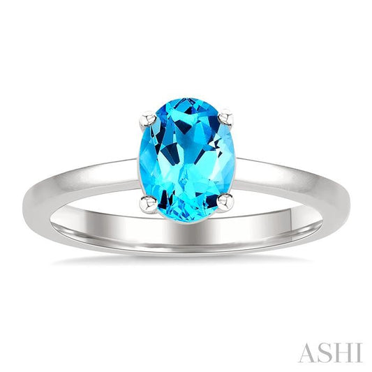 ASHI Oval Shape Gemstone Solitaire Ring 50849PPF@BTWG-OV