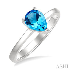 ASHI Pear Shape Gemstone Solitaire Ring 50849PPF@BTWG-PR