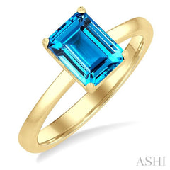 ASHI Emerald Shape Gemstone Solitaire Ring 50849PPF@BTYG-OC
